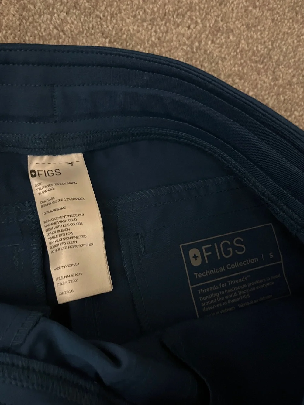 FIGS Men's Axim Straight-Leg Scrub Pants size S